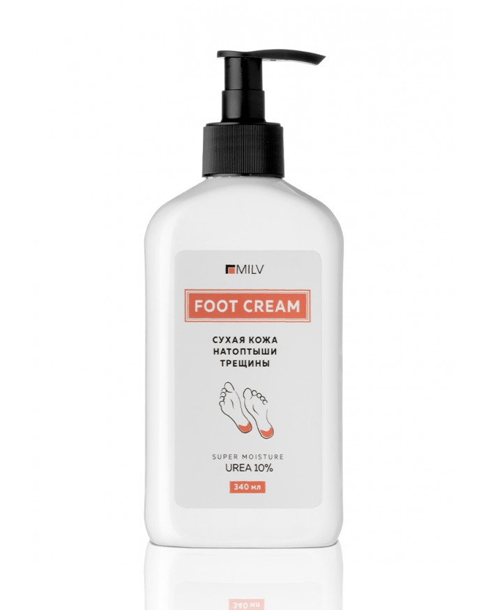 Milv Foot cream Urea 10%  сухая кожа, натоптыши, трещины 340ml