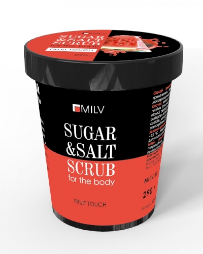 Milv Сахарно-солевой скраб для тела «Арбуз». 250 г